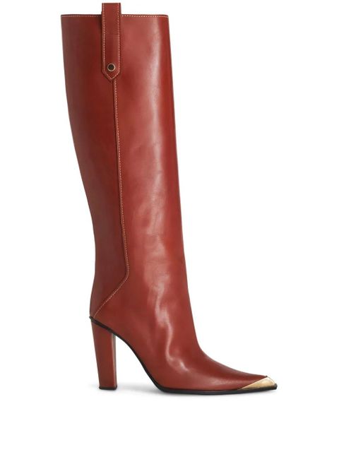 ETRO metallic toe-cap knee-high boots - Red - zdjęcie produktu nr 1
