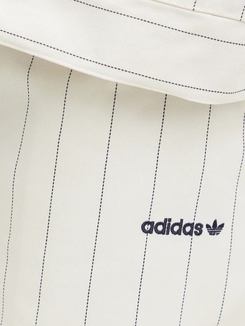 adidas Originals szorty PINSTRIPE SHORT damskie kolor beżowy wzorzyste high waist JC7684