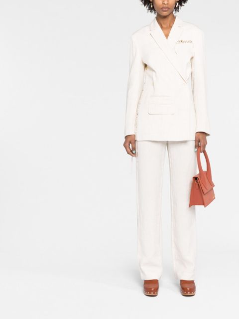 Jacquemus La Veste Tibau Brodée blazer - Neutrals