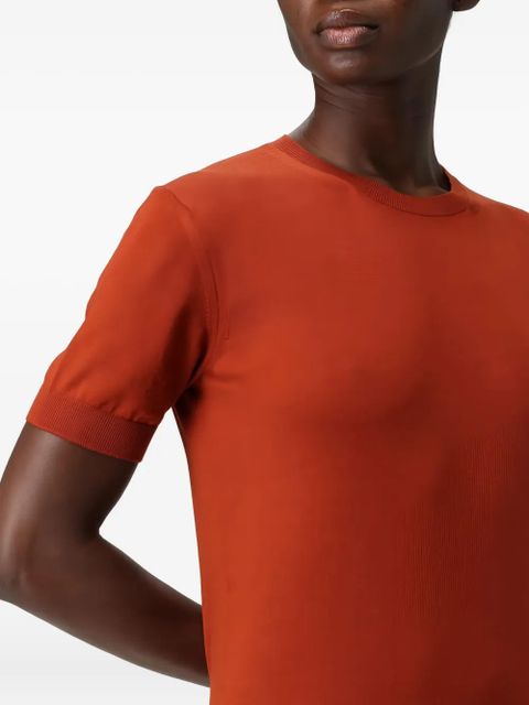Saint Laurent short-sleeve crew-neck sweater - Orange