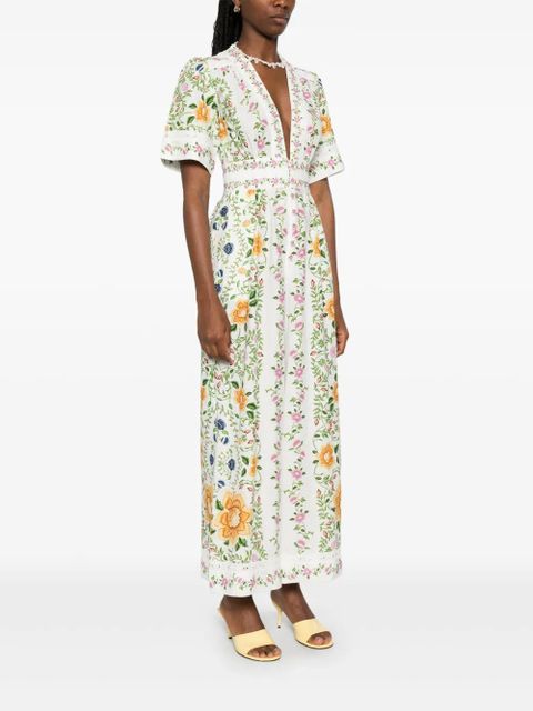FARM Rio Folk Floral jumpsuit - White