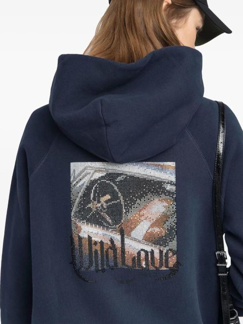 Zadig&Voltaire Georgy rhinestone-embellished hoodie - Blue