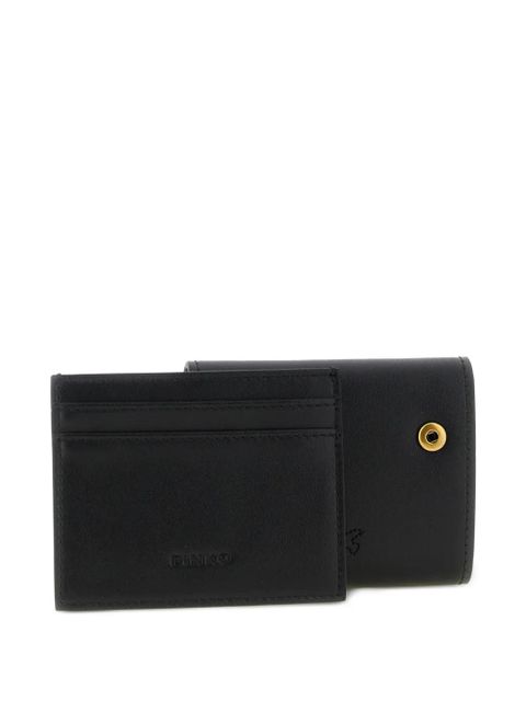 PINKO Saddle metal rings leather wallet - Black