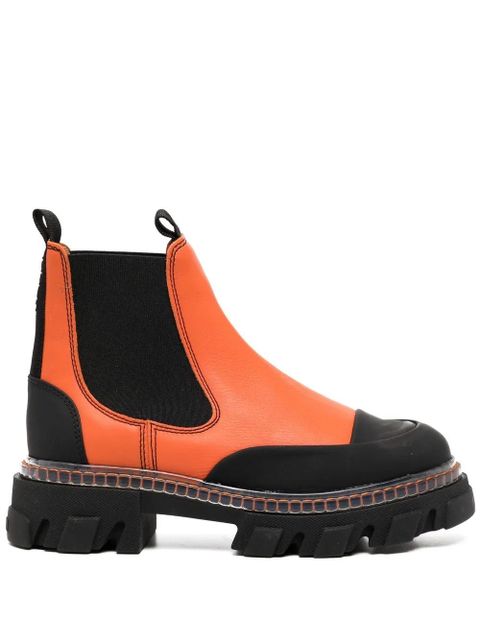 GANNI panelled ankle boots - Orange - zdjęcie produktu nr 1