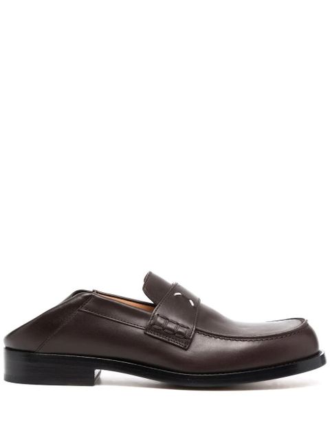 Maison Margiela contrast-stitch leather loafers - Brown - zdjęcie produktu nr 1