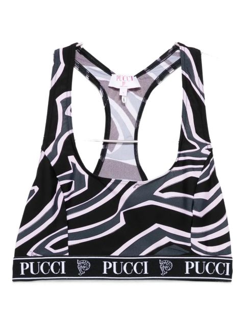 PUCCI racer-neck print bra - Black
