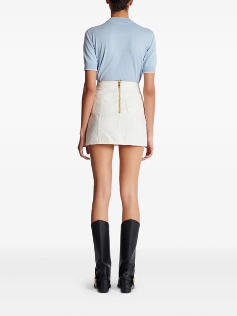 Balmain canvas skirt - White
