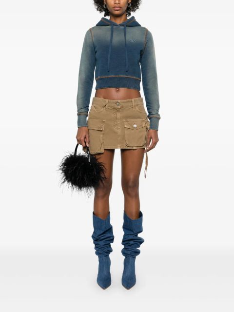 Diesel logo-embroidered hoodie - Blue