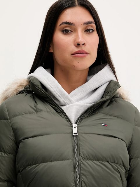 Tommy Jeans kurtka puchowa damska kolor zielony DW0DW18864