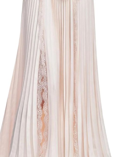 Self-Portrait lace-detail pleated midi dress - Pink - zdjęcie produktu nr 2