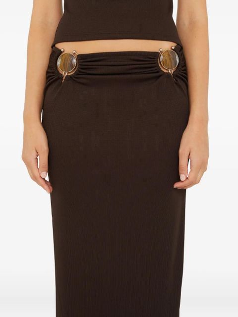 Christopher Esber stone ruched maxi skirt - Brown - zdjęcie produktu nr 2