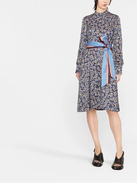 Ferragamo graphic-print day dress - Blue - zdjęcie produktu nr 2