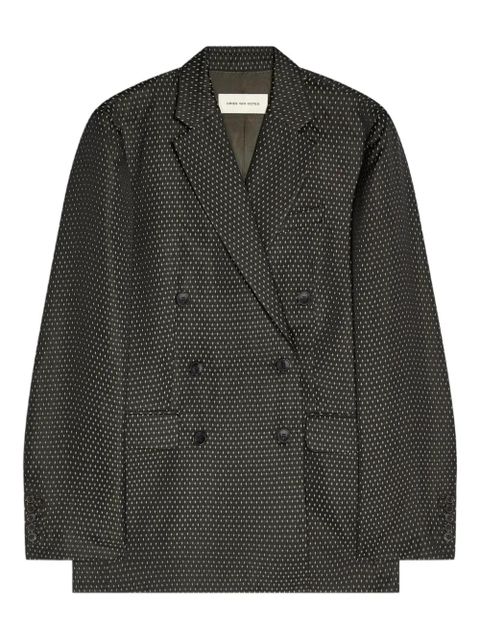 DRIES VAN NOTEN double-breasted jacquard blazer - Black - zdjęcie produktu nr 1