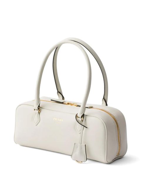 Prada medium leather top-handle bag - White