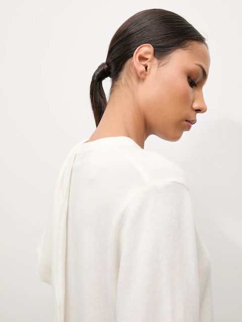 Answear.LAB sweter z wełny merino z apaszką damski kolor beżowy lekki