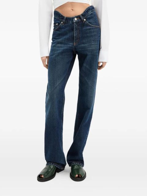 Jean Paul Gaultier rounded-waist straight-leg jeans - Blue