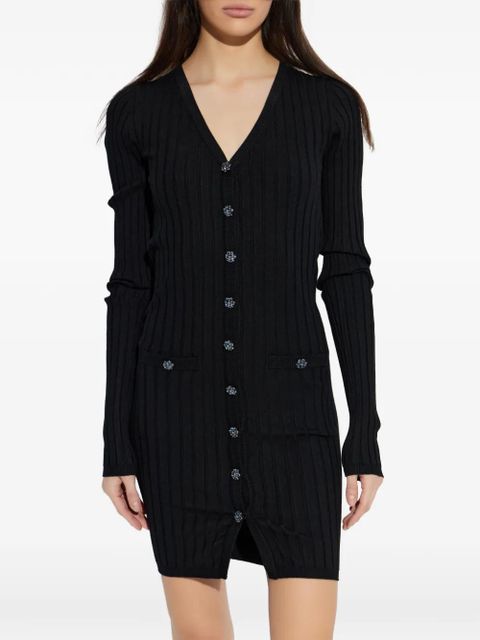 Dolce & Gabbana buttoned V-neck mini dress - Black