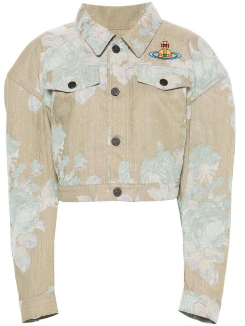 Vivienne Westwood Orb-embroidered denim jacket - Neutrals - zdjęcie produktu nr 1