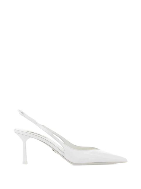 Prada patent-leather slingback pumps - White - zdjęcie produktu nr 1
