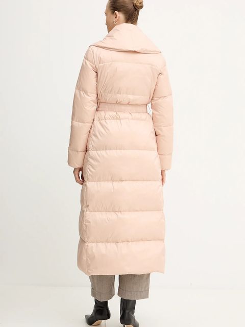 Twinset kurtka puchowa kolor beżowy zimowa 252TT2050