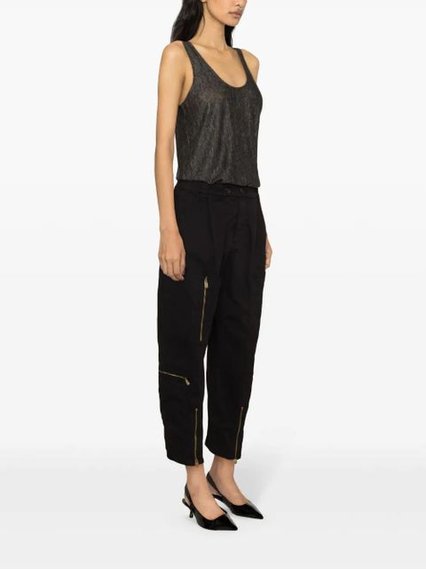 PINKO Cars linen tank top - Black