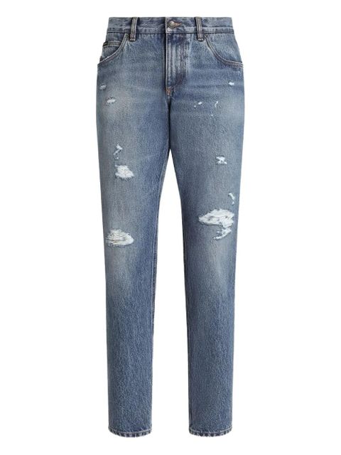 Dolce & Gabbana distressed denim jeans - Blue - zdjęcie produktu nr 1