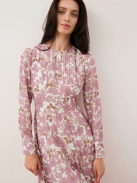 Bizuu sukienka NYLA kolor różowy midi rozkloszowana NYLA RÓŻOWY - zdjęcie produktu nr 2