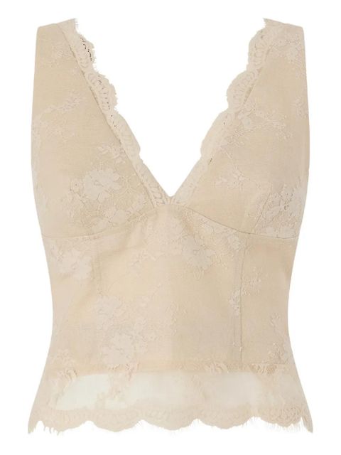 PINKO lace V-neck top - Neutrals - zdjęcie produktu nr 1