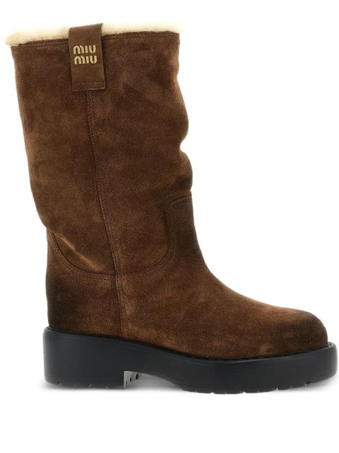 Miu Miu round-toe boots - Brown - zdjęcie produktu nr 1
