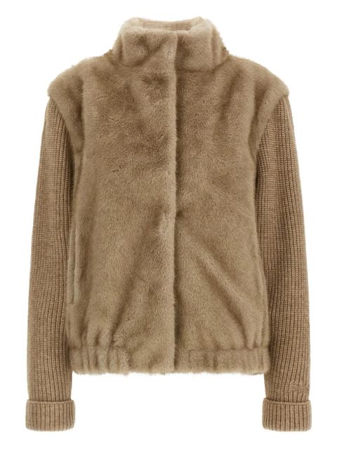 MC2 Saint Barth faux-fur knit bomber jacket - Neutrals - zdjęcie produktu nr 1