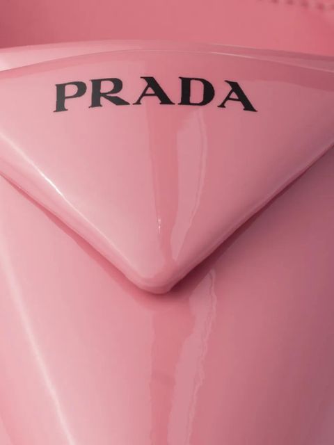 Prada 55mm triangle-logo slingback pumps - Pink