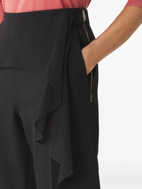 Lanvin ruffle-detail side-zip trousers - Black