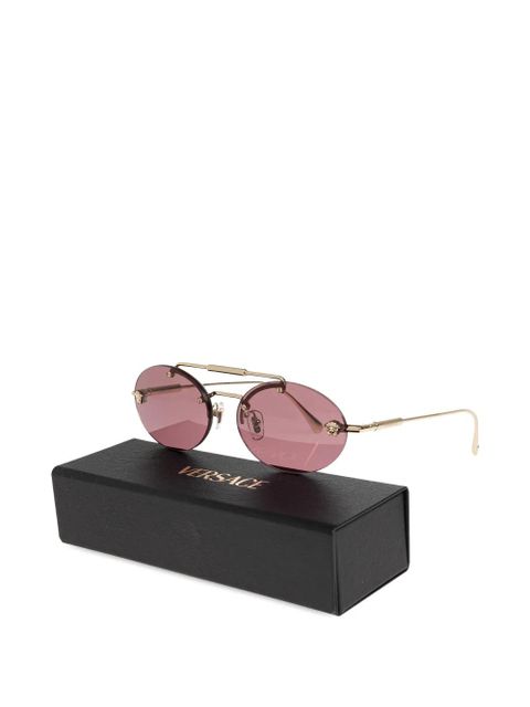 Versace Eyewear Medusa-plaque oval-frame sunglasses - Pink - zdjęcie produktu nr 2