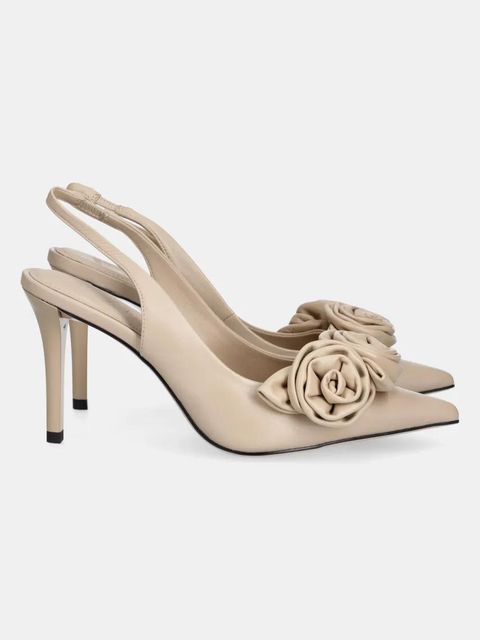 Answear.LAB szpilki skórzane kolor beżowy