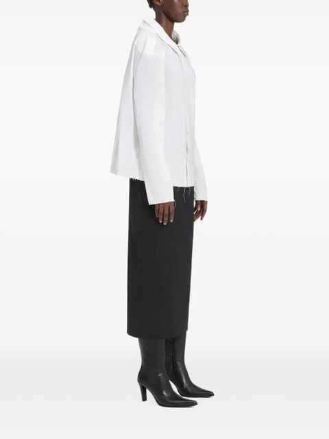 MM6 Maison Margiela oversized-collar frayed-hem shirt - White