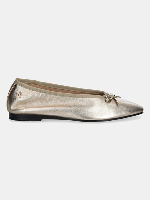 Tommy Hilfiger baleriny skórzane BALLERINA SOFT LEATHER METALLIC - zdjęcie produktu nr 2