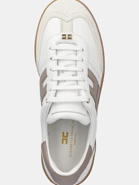 Elisabetta Franchi sneakersy skórzane damskie kolor biały SA50G51E2