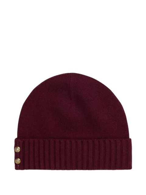 Lauren Ralph Lauren ribbed button beanie hat - Red