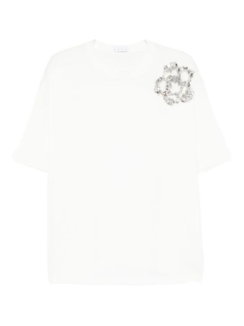 AREA crystal-embellished t-shirt - White - zdjęcie produktu nr 1