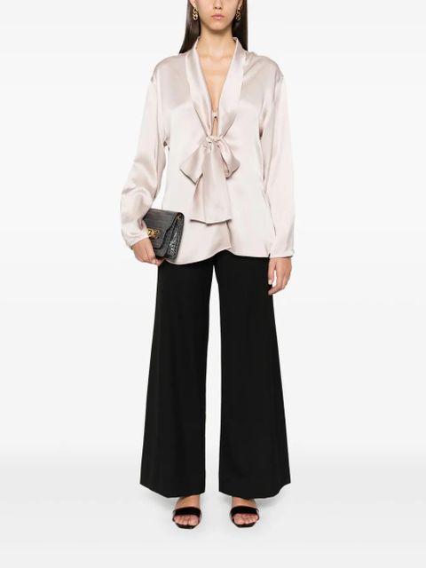 Victoria Beckham satin-trim trousers - Black - zdjęcie produktu nr 2