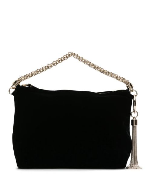 Jimmy Choo Callie velvet clutch bag - Black - zdjęcie produktu nr 1