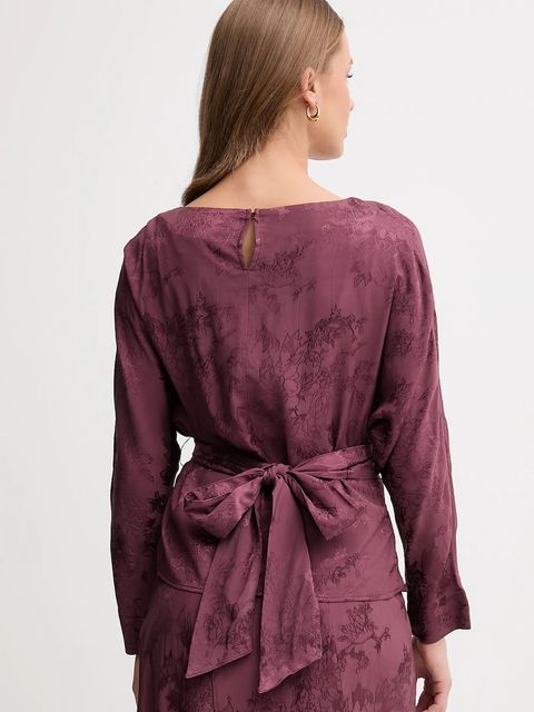 Hoss Intropia bluzka damska kolor fioletowy wzorzysta 6282682 - zdjęcie produktu nr 2