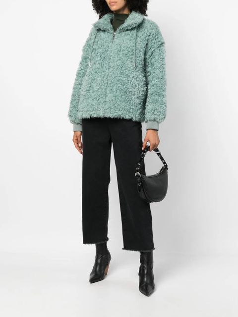 Yves Salomon drawstring shearling jacket - Green - zdjęcie produktu nr 2