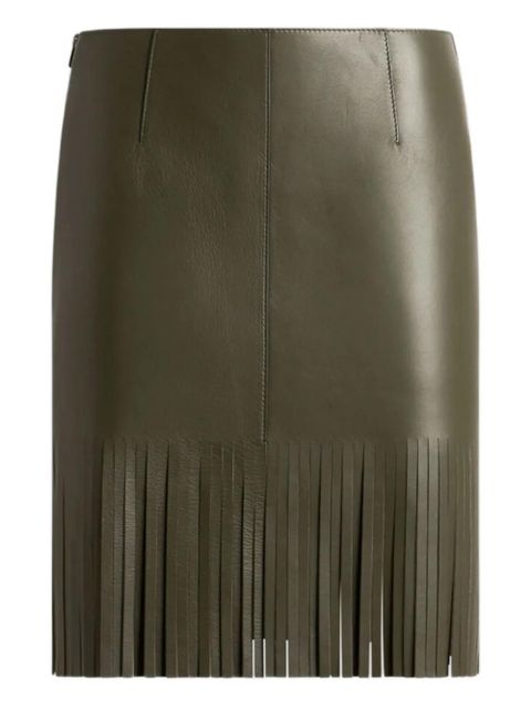 ETRO leather fringed mini skirt - Green - zdjęcie produktu nr 1