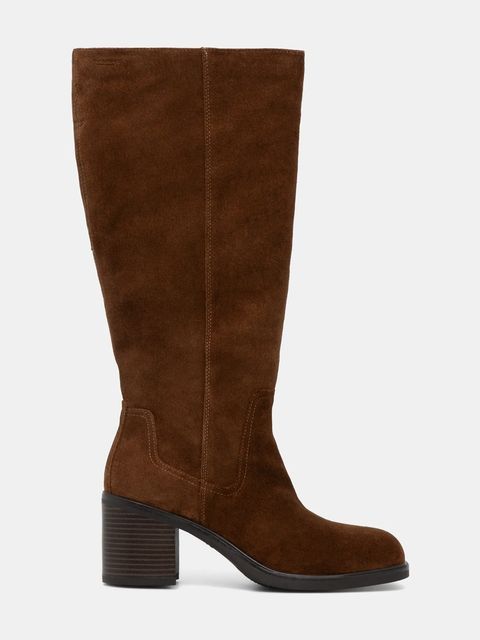 Vagabond Shoemakers kozaki zamszowe MERYL damskie kolor brązowy na słupku 6047-040-89