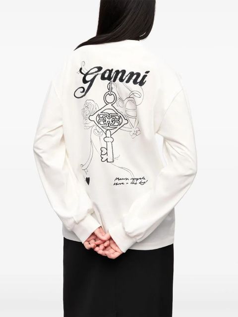 GANNI graphic-print sweatshirt - White