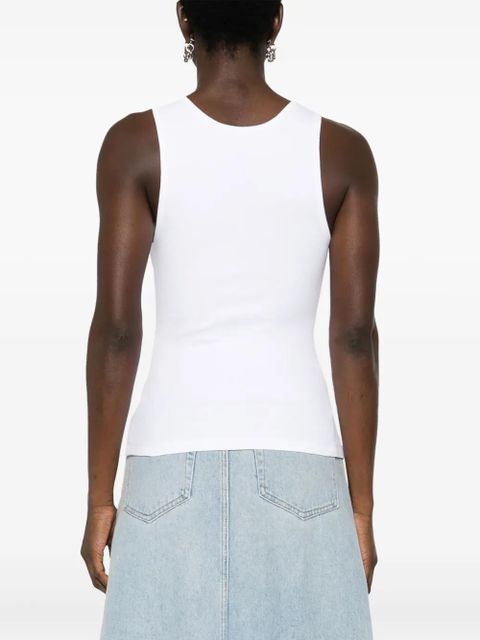 MM6 Maison Margiela numbers-motif ribbed tank top - White