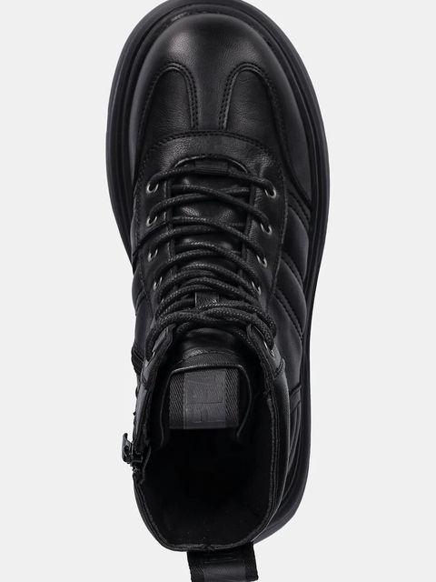 Buffalo workery Dione Lace Up Mid kolor czarny na platformie 1622607-BLK