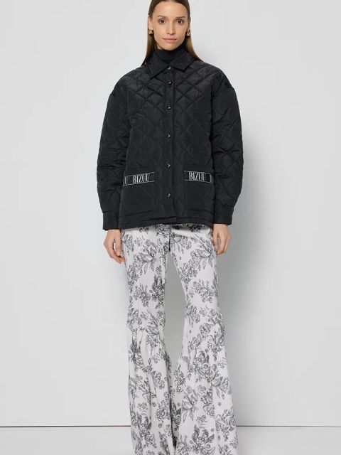 Bizuu spodnie bawełniane BESSTA BANDO damskie kolor beżowy dzwony medium waist BESSTA_BANDO_BIAŁY_SS25