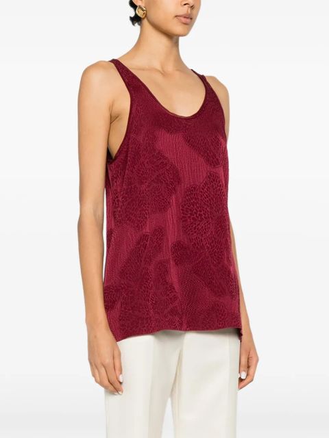 Chloé floral-jacquard tank top - Red
